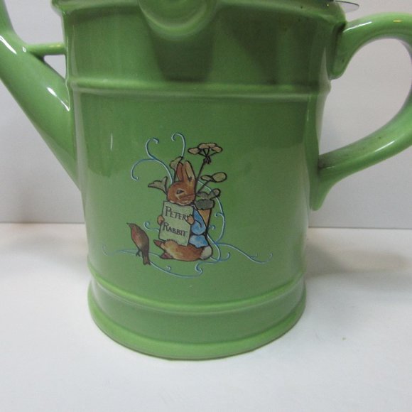vintage Beatrix Potter Teleflora Peter Rabbit Watering Can vase holder spring - Picture 3 of 11